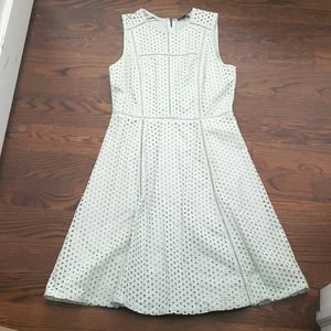 Mint Green Eyelet Fit and Flare Dress